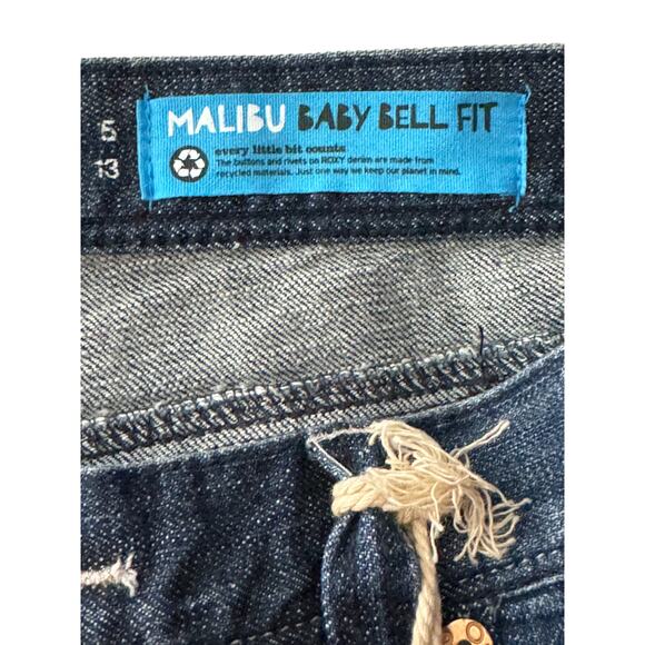 Womens Roxy Malibu Baby Bell Fit Blue Boho Chic Denim Jeans 9 NWT - Picture 4 of 6